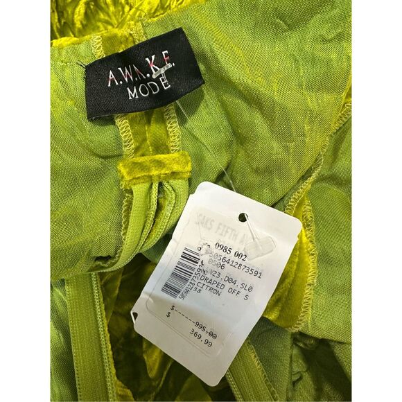A.W.A.K.E. MODE DRAPED OFF SHOULDER DRESS CITRON SIZE 38(US4) $995 - Picture 10 of 11